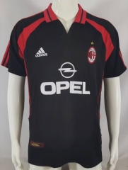 Retro Version 00-01 AC Milan 2nd Away Red&Black Thailand Soccer Jersey AAA-503