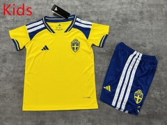 2026-2027 Sweden Home Yellow Kids/Youth Soccer Uniform-4506