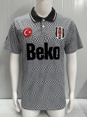 Retro Version 1991-1992 Beşiktaş JK Black&White Thailand Soccer Jersey AAA-503
